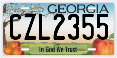 GA license plate CZL2355