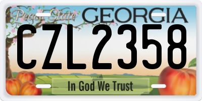 GA license plate CZL2358