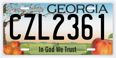 GA license plate CZL2361