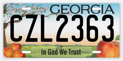GA license plate CZL2363