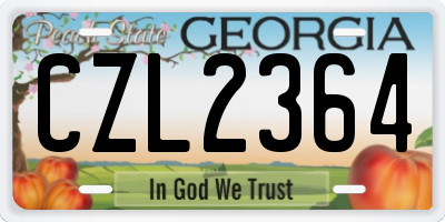GA license plate CZL2364