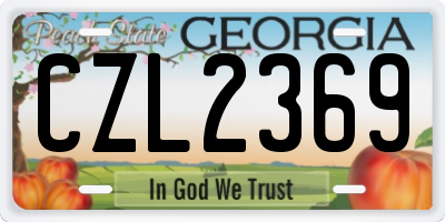 GA license plate CZL2369