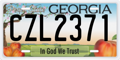 GA license plate CZL2371