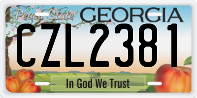 GA license plate CZL2381
