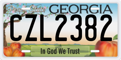 GA license plate CZL2382
