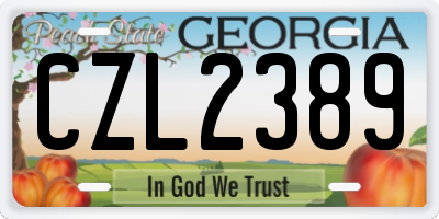 GA license plate CZL2389