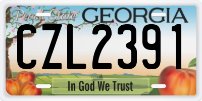 GA license plate CZL2391