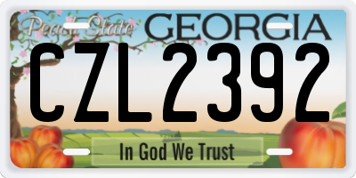 GA license plate CZL2392