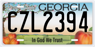 GA license plate CZL2394