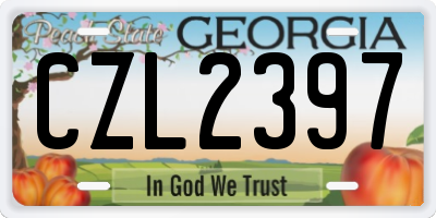 GA license plate CZL2397
