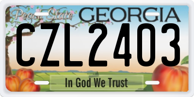 GA license plate CZL2403