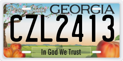 GA license plate CZL2413