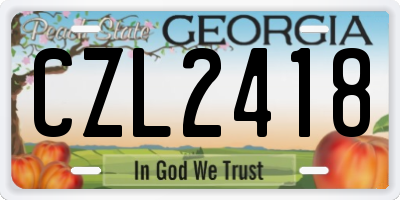 GA license plate CZL2418