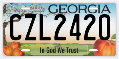 GA license plate CZL2420