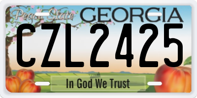 GA license plate CZL2425