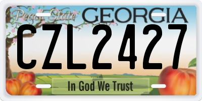 GA license plate CZL2427