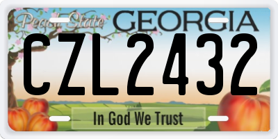 GA license plate CZL2432