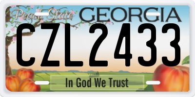 GA license plate CZL2433
