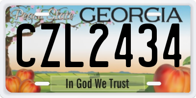 GA license plate CZL2434