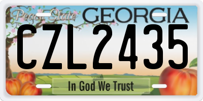 GA license plate CZL2435