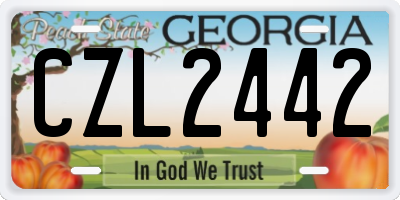 GA license plate CZL2442