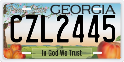 GA license plate CZL2445