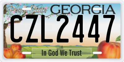 GA license plate CZL2447