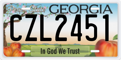 GA license plate CZL2451