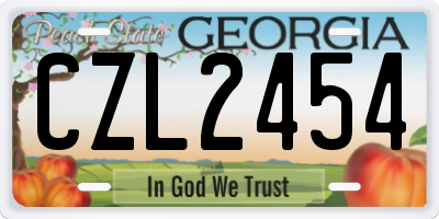 GA license plate CZL2454
