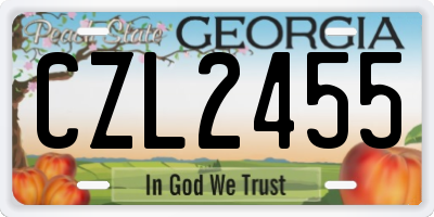 GA license plate CZL2455