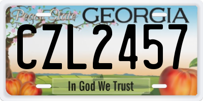 GA license plate CZL2457