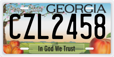 GA license plate CZL2458