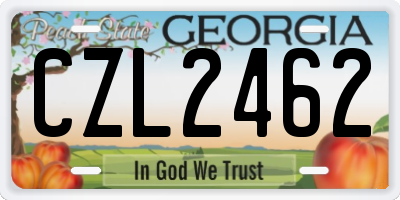 GA license plate CZL2462