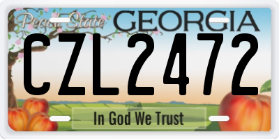 GA license plate CZL2472