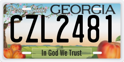 GA license plate CZL2481