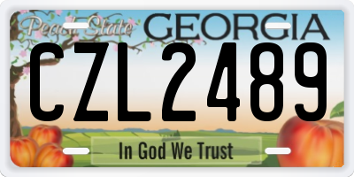 GA license plate CZL2489