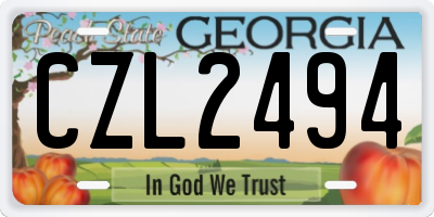 GA license plate CZL2494
