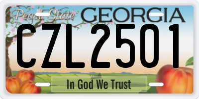 GA license plate CZL2501
