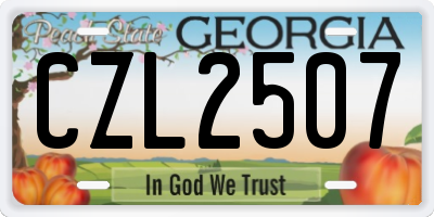 GA license plate CZL2507
