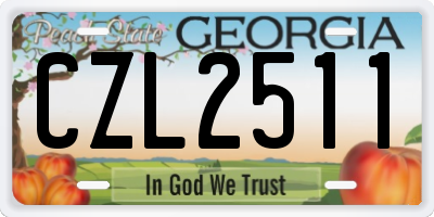 GA license plate CZL2511