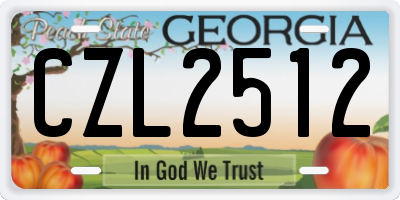 GA license plate CZL2512