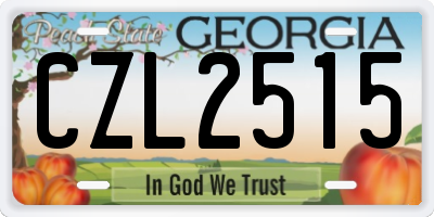 GA license plate CZL2515
