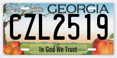 GA license plate CZL2519