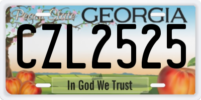 GA license plate CZL2525