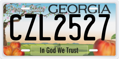 GA license plate CZL2527