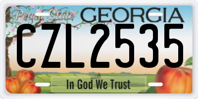 GA license plate CZL2535