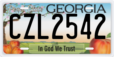 GA license plate CZL2542