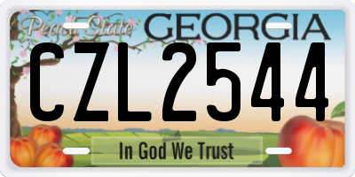 GA license plate CZL2544
