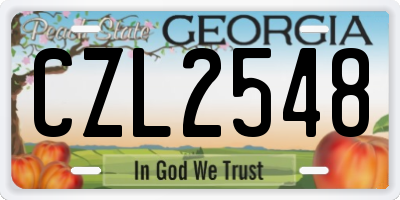 GA license plate CZL2548