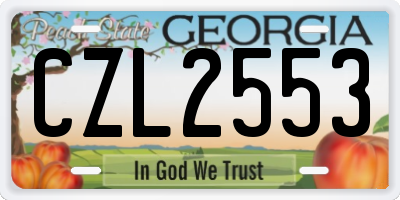 GA license plate CZL2553